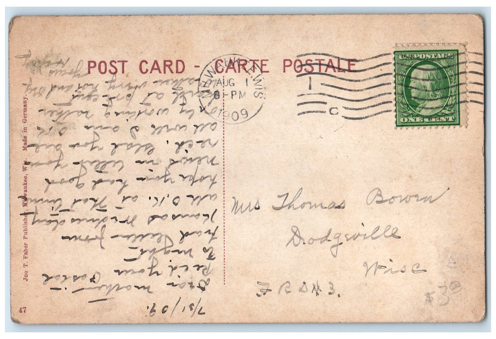1909 Freighters Menomonee River Ships Docked Milwaukee Wisconsin Posted Postcard