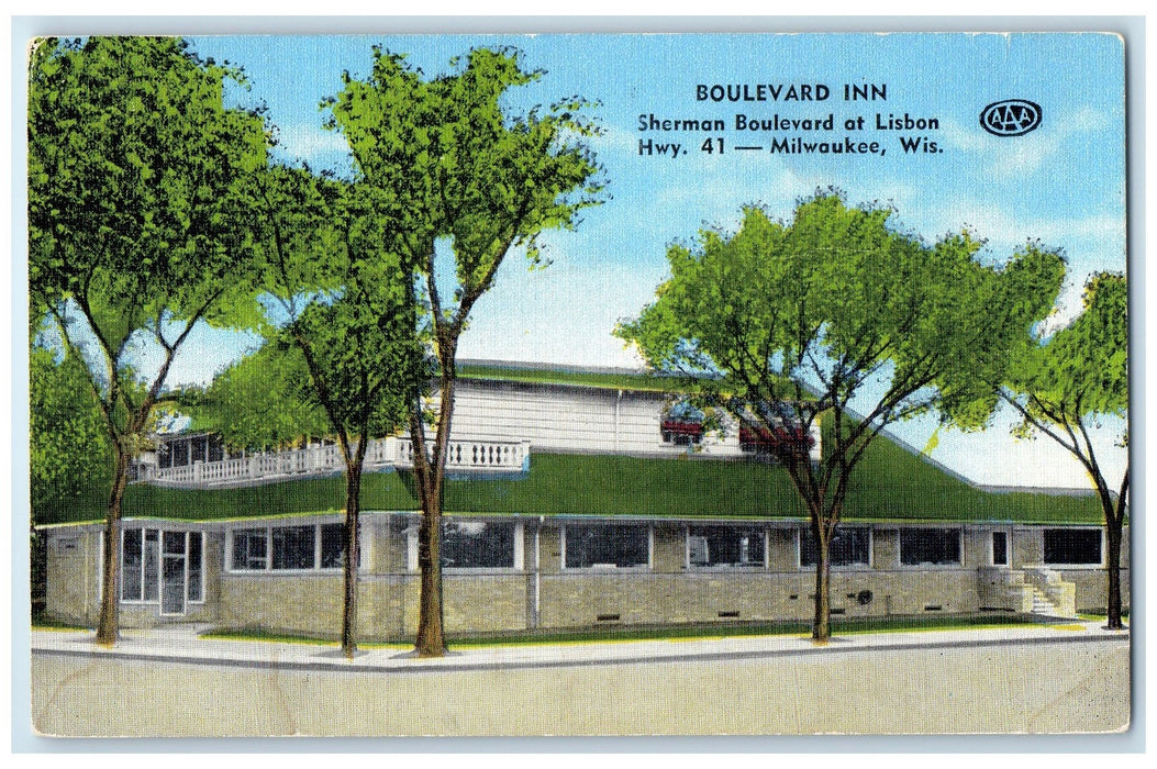 c1940 Gaulke Boulevard Inn Hotel Restaurant Milwaukee Wisconsin Vintage Postcard