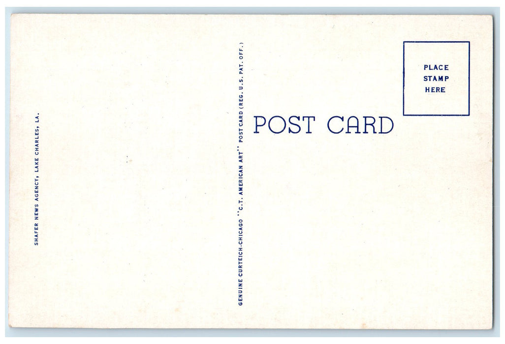 c1940's Ocean Going Steamer Loading Rice At Lake Charles Louisiana LA Postcard