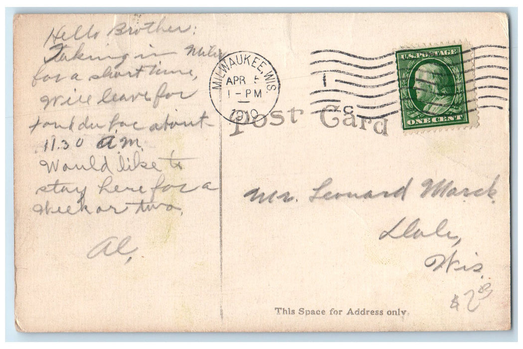 1910 North Division High School Campus Building Milwaukee Wisconsin WI Postcard