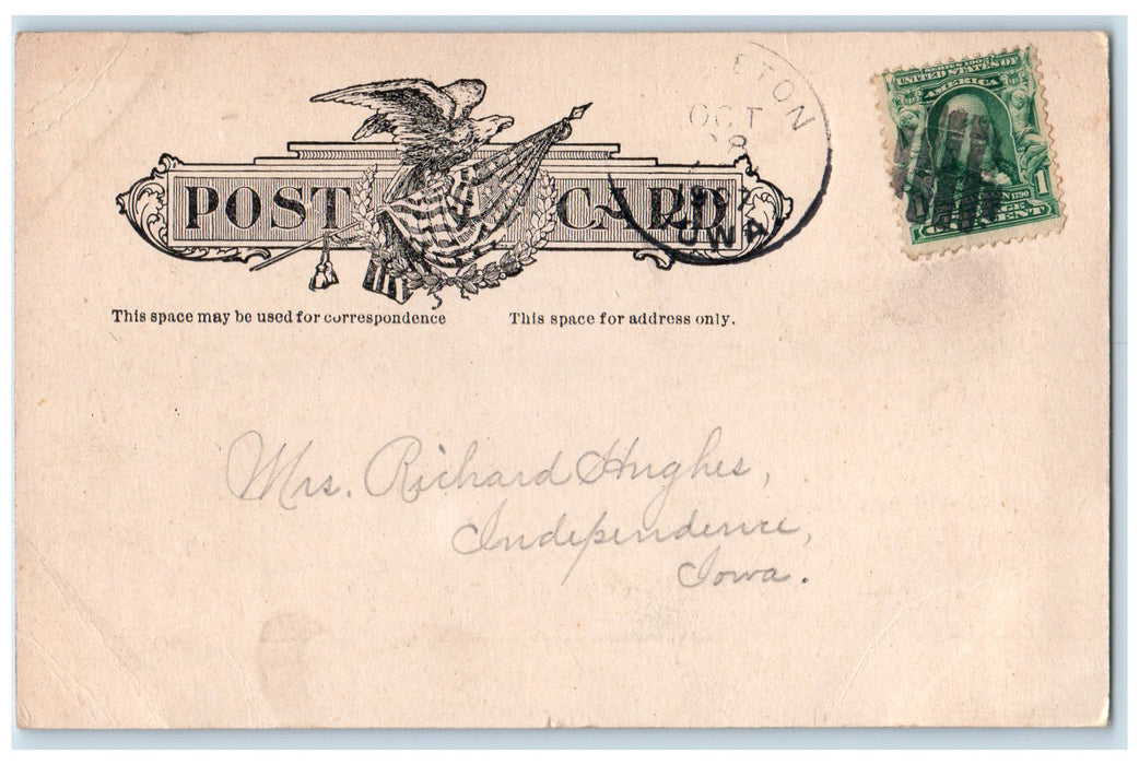 1905 First Presbyterian Church Exterior Roadside View Hazleton Iowa IA Postcard
