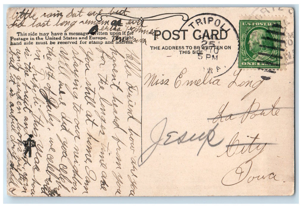 1910 St. Peters Evangelist Church & Parsonage Exterior Tripoli Iowa IA Postcard