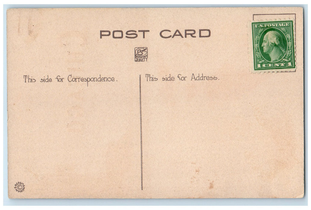c1910s It's Mighty Good To Get Back To Chicago Illinois IL Train Light Postcard