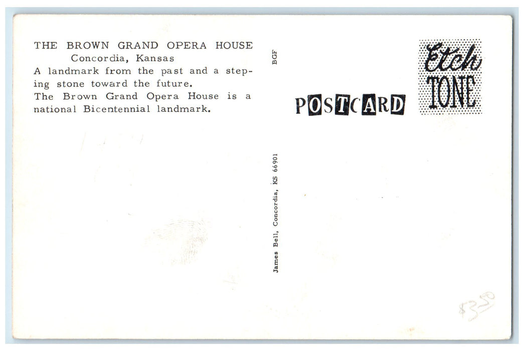 c1920 The Brown Grand Opera House Building Entrance Concordia Kansas KS Postcard