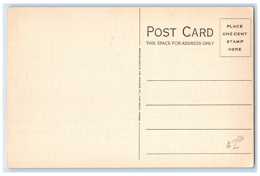 c1920's City Hall Building Office Entrance Pathways Columbus Kansas KS Postcard