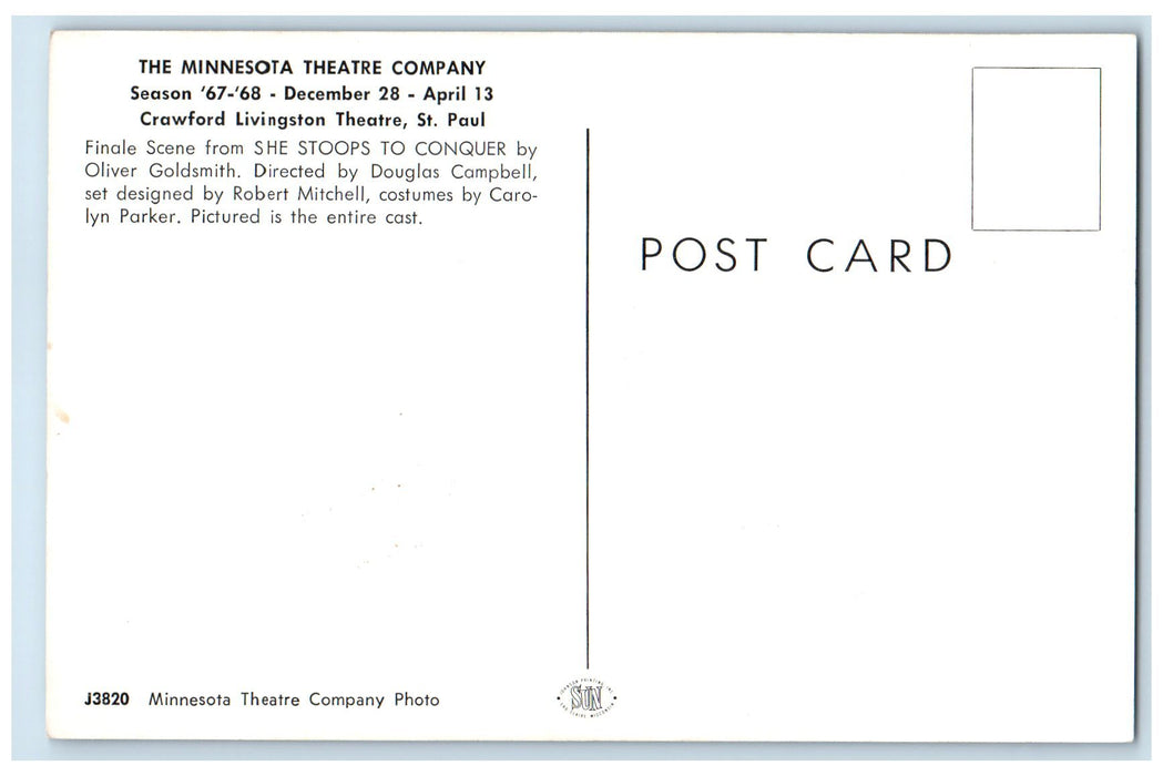 c1960's The Minnesota Theatre Company Finale Scene St. Paul Minnesota Postcard