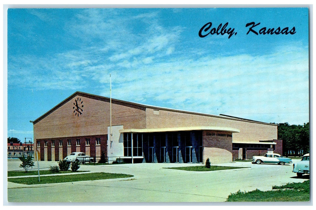c1950's Colby Community Building Meeting Rooms Auditorium Colby Kansas Postcard