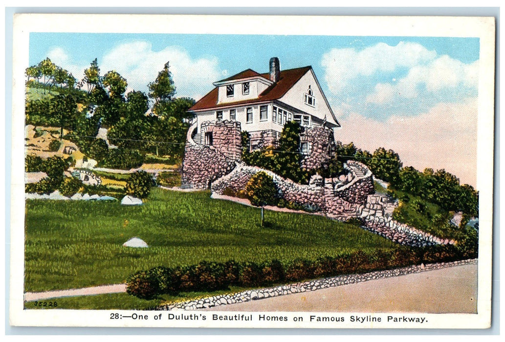 c1940's One Of Duluth's Beautiful Homes Exterior Duluth Minnesota MN Postcard