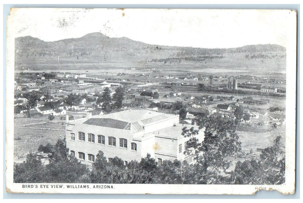 1923 Bird's Eye View Of Residences Williams Arizona AZ Posted Vintage Postcard