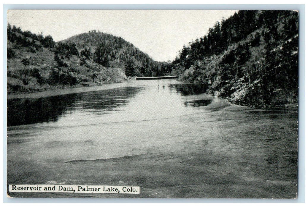 c1910's Reservoir And Dam Trees Scene Palmer Lake Colorado CO Unposted Postcard