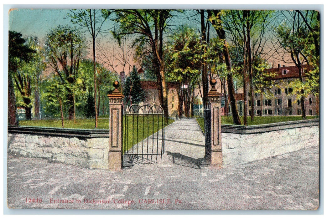 c1910's Entrance To Dickinson College Carlisle Pennsylvania PA Unposted Postcard