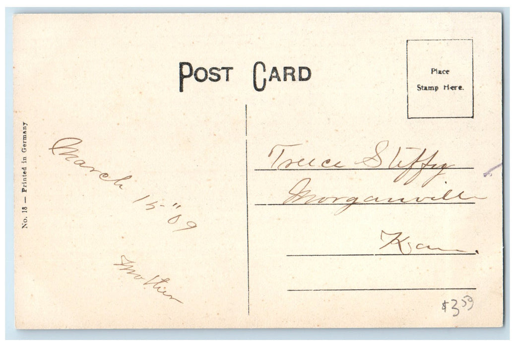 c1909 Clay County Court House Building Clock Tower Clay Center Kansas Postcard