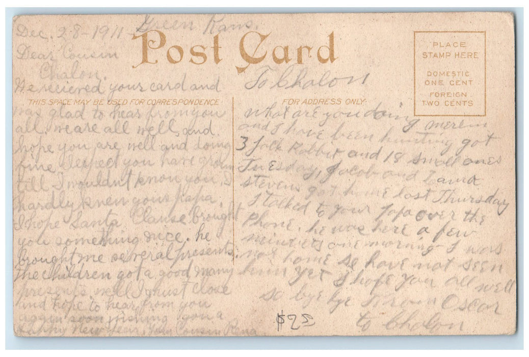 c1911 Mc Kinley School Campus Building Tower Clay Center Kansas Antique Postcard