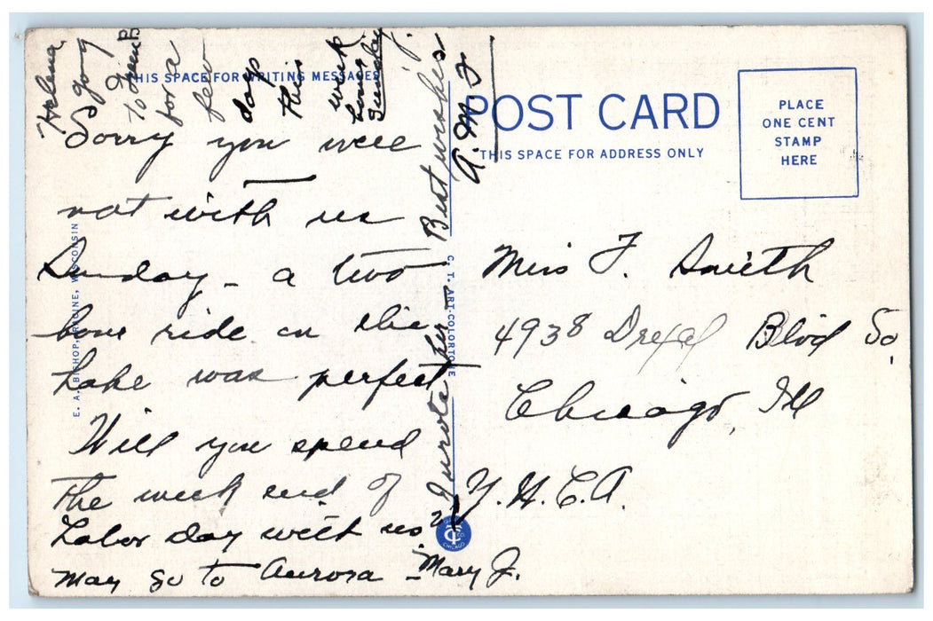 c1940s View On Campus Of Northwestern Military Lake Geneva Wisconsin WI Postcard