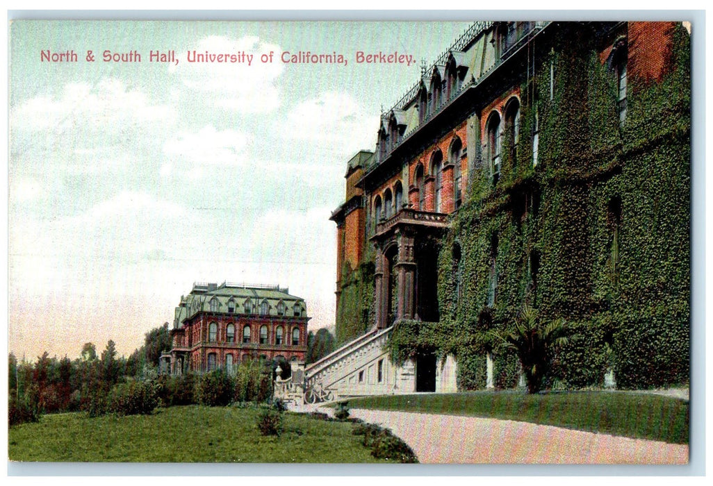 c1910's North & South Hall University Of California Berkeley California Postcard