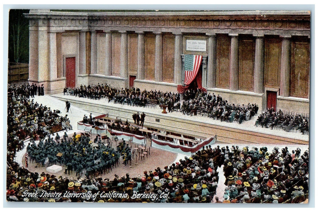 c1910's Greek Theatre Flag University Of California Berkeley California Postcard
