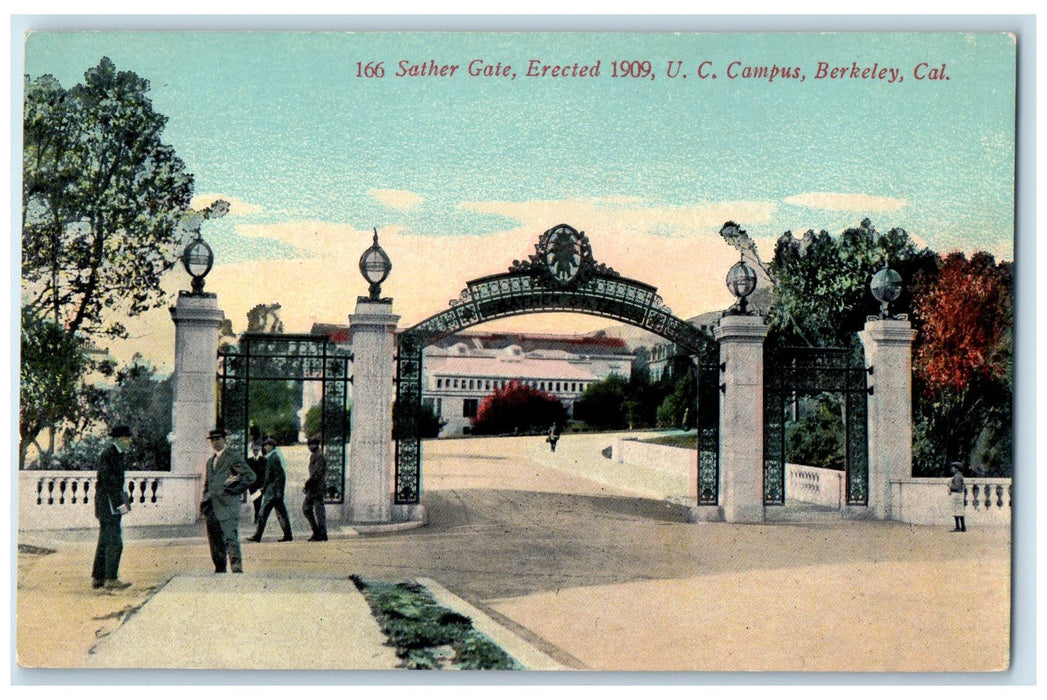 c1910 Sather Gate University Of California Campus Berkeley California Postcard