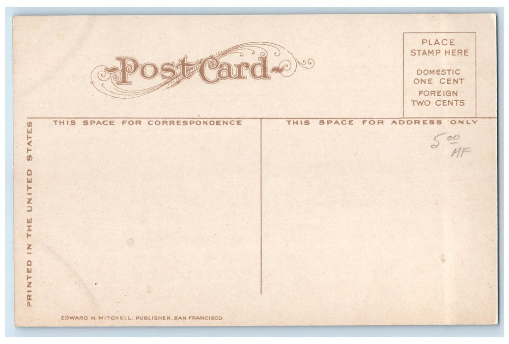 c1910s Ferry Building And Ferry Boat Tamalpais San Francisco California Postcard