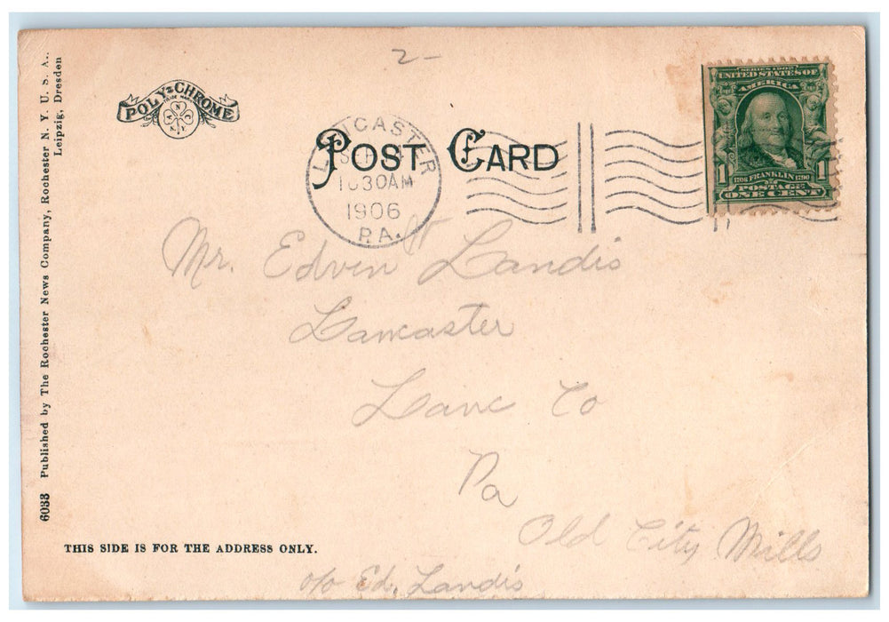 1906 West Point Hudson River Lancaster Pennsylvania PA Boats & Cannons Postcard