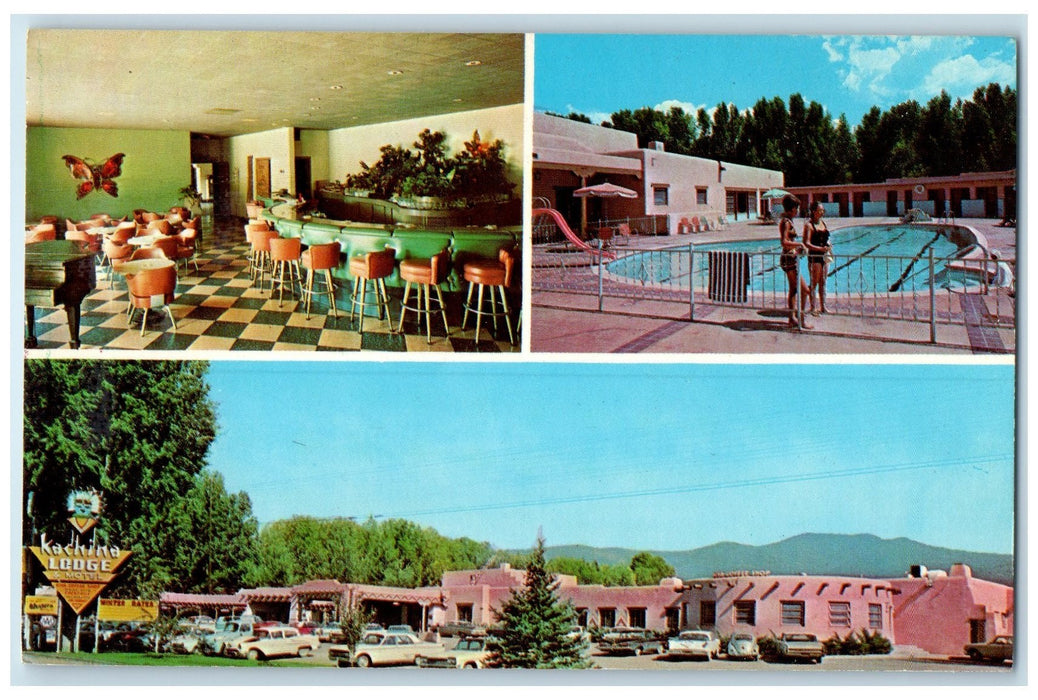 c1960's Kachina Lodge And Motel Taos New Mexico NM Unposted Signage Postcard