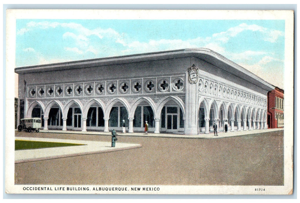 c1920's Occidental Life Building Exterior Albuquerque New Mexico NM Postcard