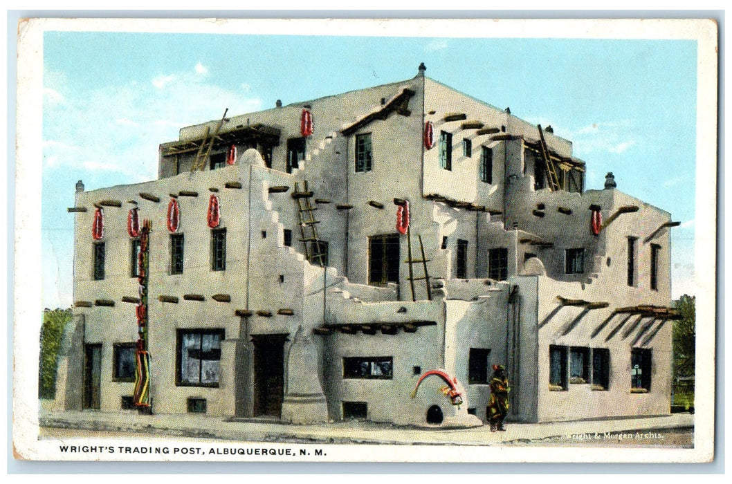 c1920's Wright's Trading Post Exterior Scene Albuquerque New Mexico NM Postcard