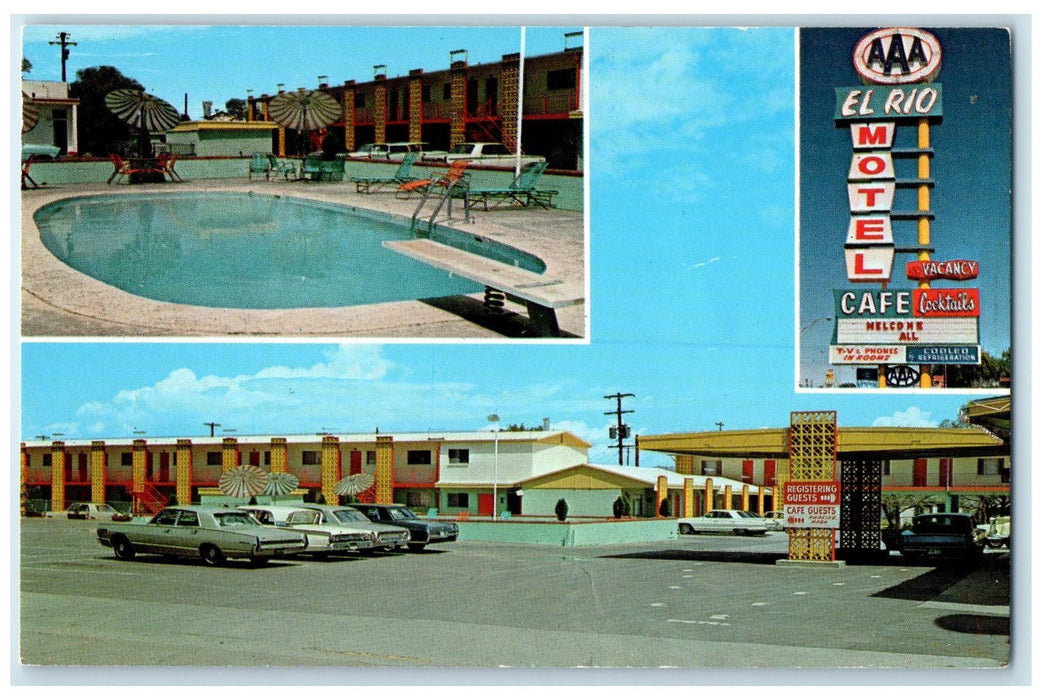 c1960's El Rio Motel Socorro Exterior Albuquerque New Mexico NM Cars Postcard