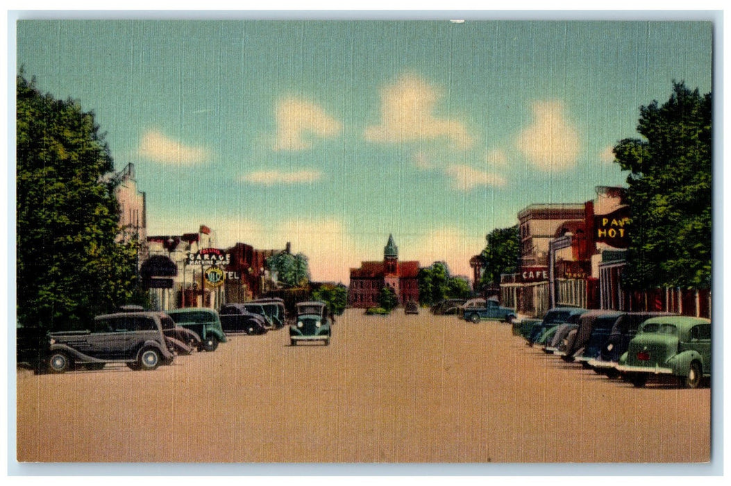 c1940's Silver Avenue Looking South Cars Deming New Mexico NM Unposted Postcard