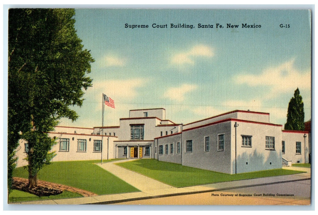 c1940's Supreme Court Building Exterior Santa Fe New Mexico NM Unposted Postcard