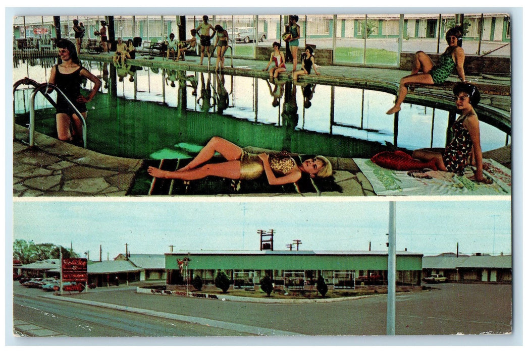 c1960's Holiday Motel Exterior Lordsburg New Mexico NM Unposted Pool Postcard