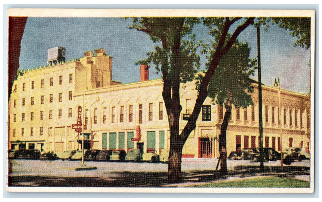 c1960's Crawford Hotel Exterior Roadside Signage Carlsbad New Mexico NM Postcard