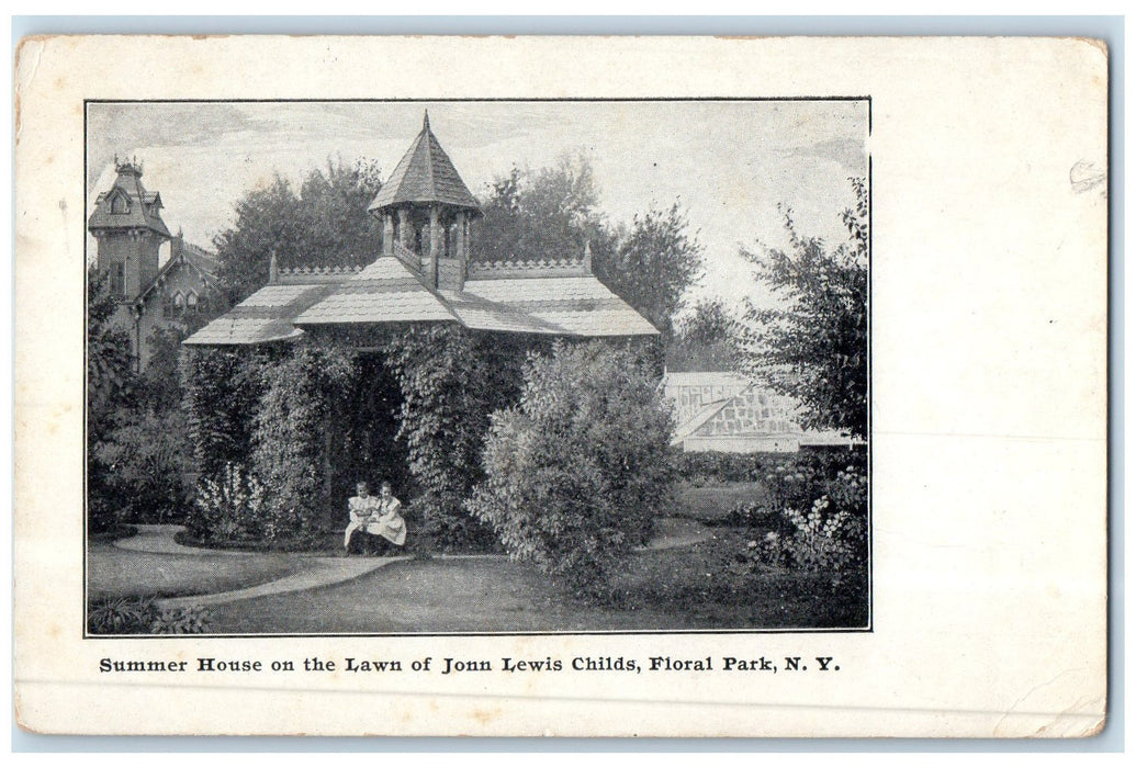 1909 Summer House On The Lawn John Lewis Childs Floral Park New York NY Postcard