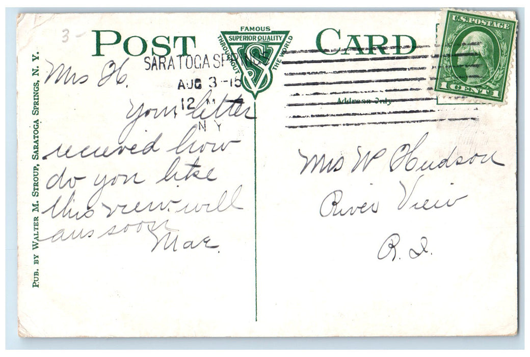 c1910's Saratoga Casino Building Restaurant Saratoga Springs New York Postcard