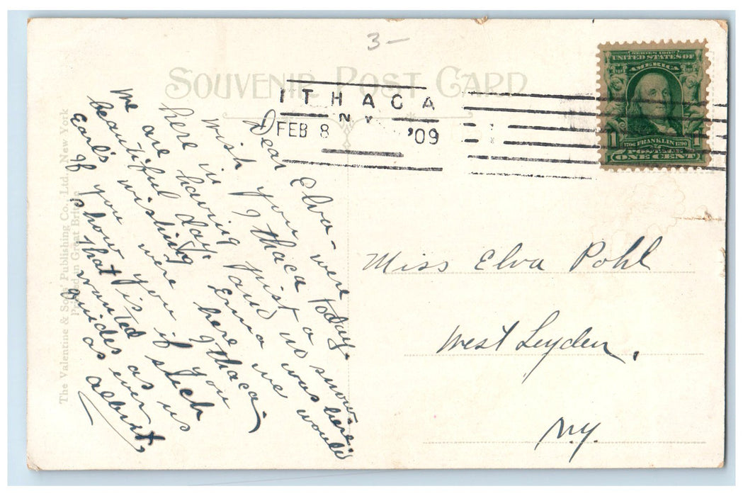 1909 North Aurora Street Buildings Scene Ithaca New York NY Posted Postcard