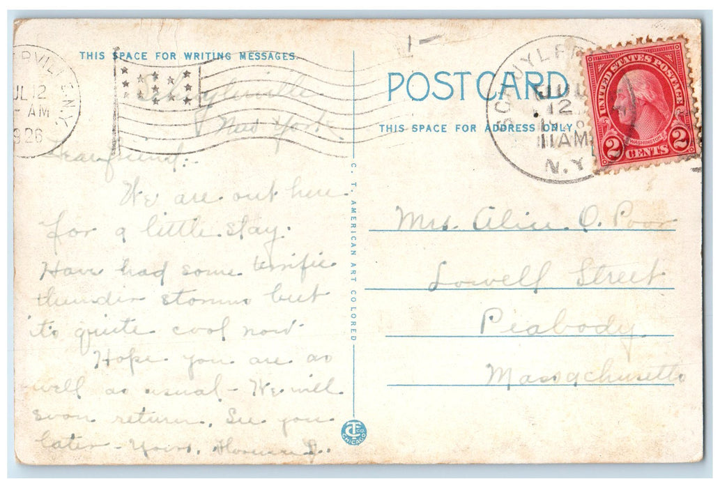 1926 Grand Union Hotel & Restaurant Building Saratoga Springs New York Postcard