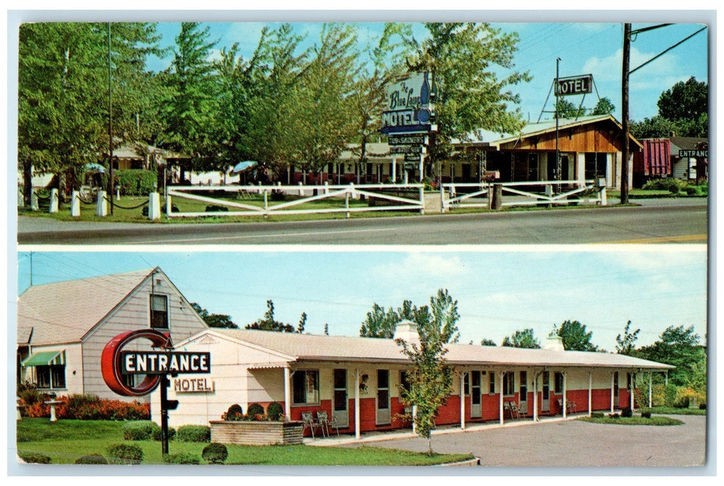 c1960's Kreuter's Blue Lamp Motel Roadside Irving New York NY Unposted  Postcard