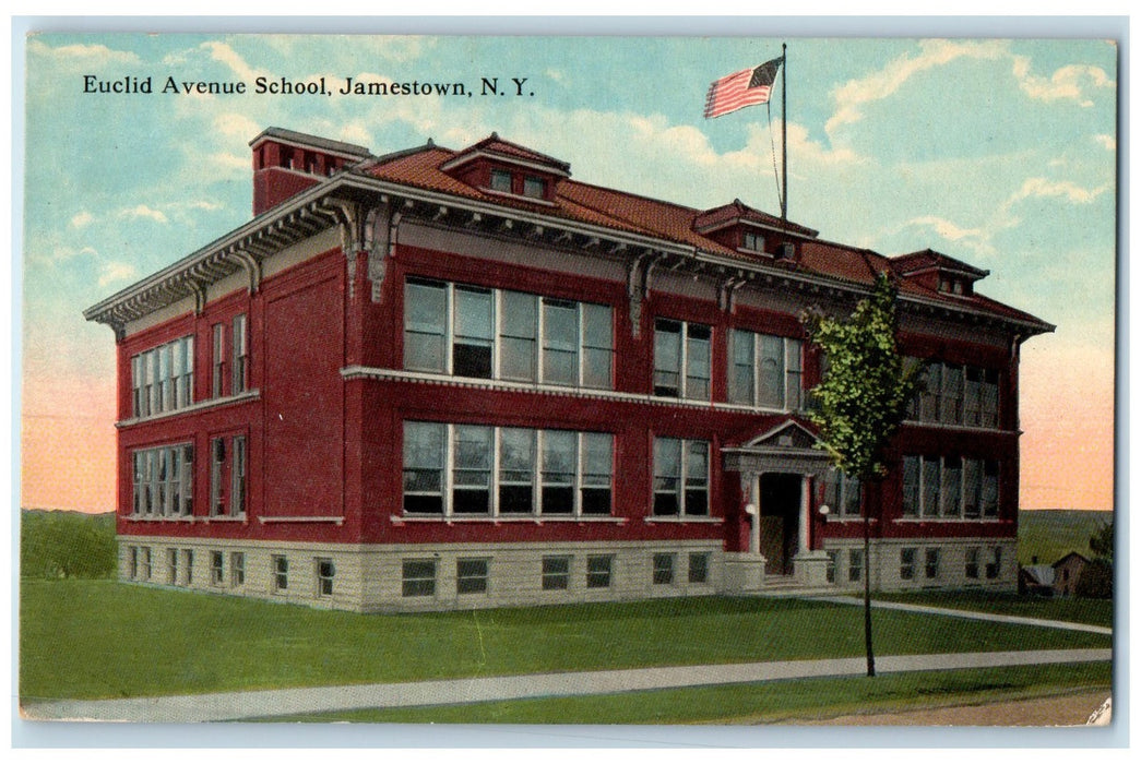 c1910's Euclid Avenue School Exterior Jamestown New York NY Unposted Postcard