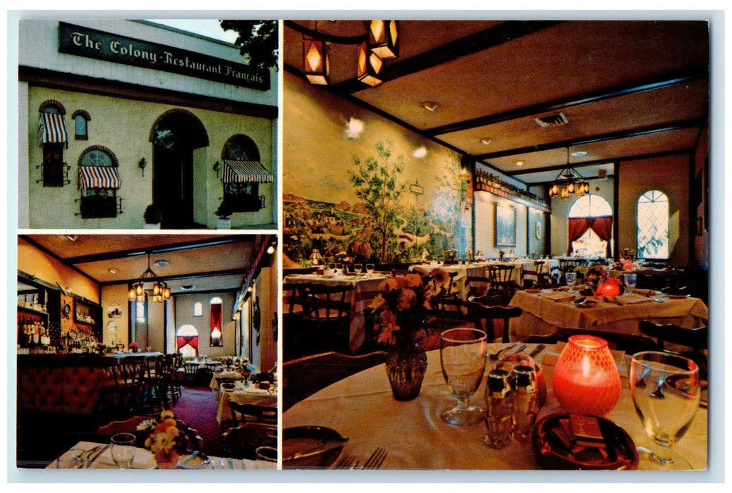 c1960's The Colony Restaurant Francais Interior Larchmont New York NY Postcard