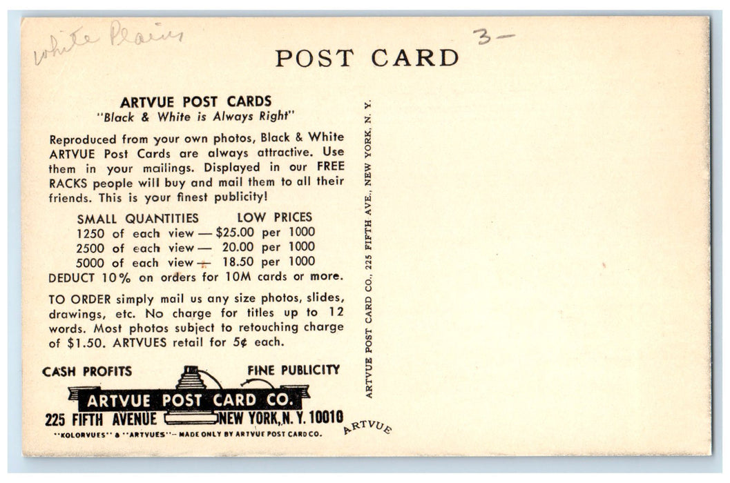 c1950's The Rest For Convalescents White Plains New York NY Advertising Postcard