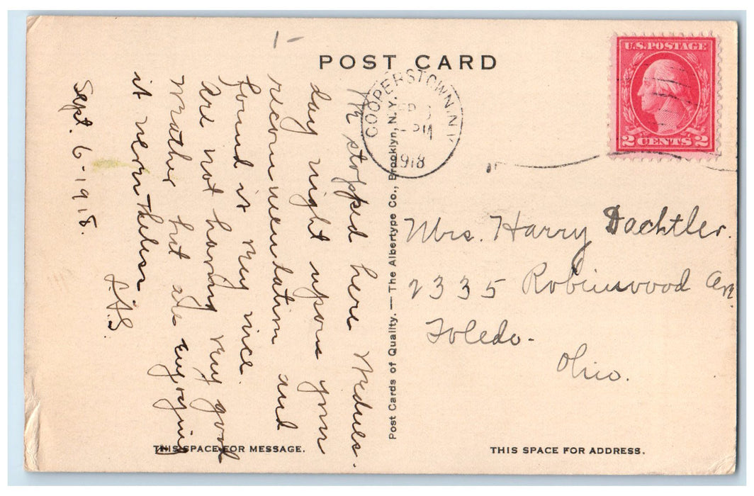 1918 The Glen Spring Resort Restaurant Building Ground Watkins New York Postcard