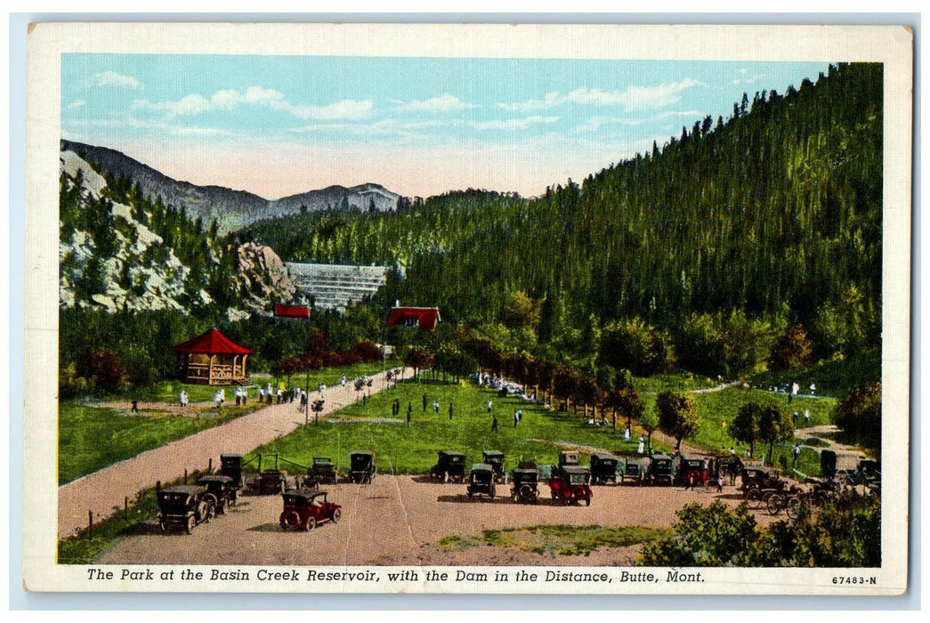 c1940s The Park At The Basin Creek Reservoir Butte Montana MT Unposted Postcard