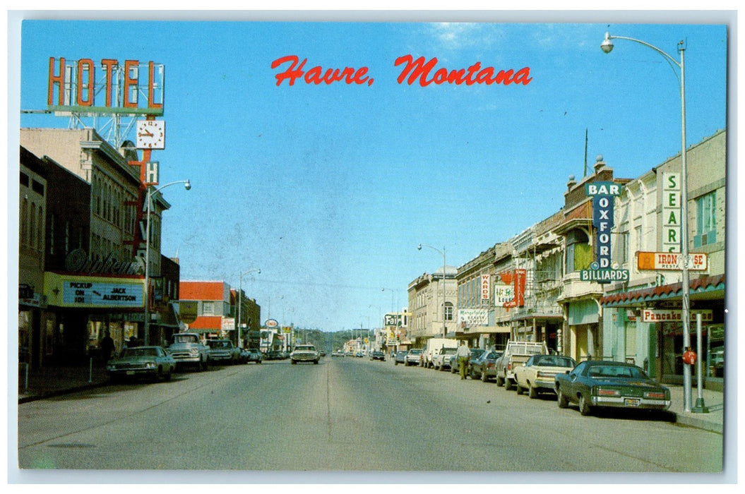 c1960's The Downtown District Of 1st Street Havre Montana MT Unposted Postcard