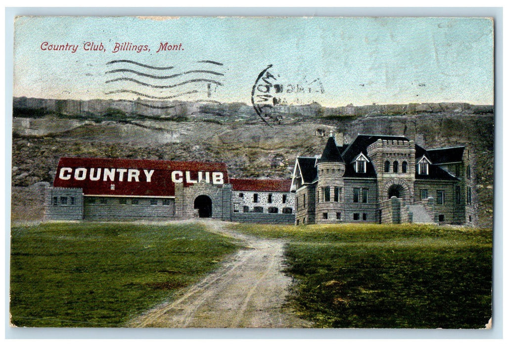 1908 Country Club Exterior Scene Billings Montana MT Posted Vintage Postcard