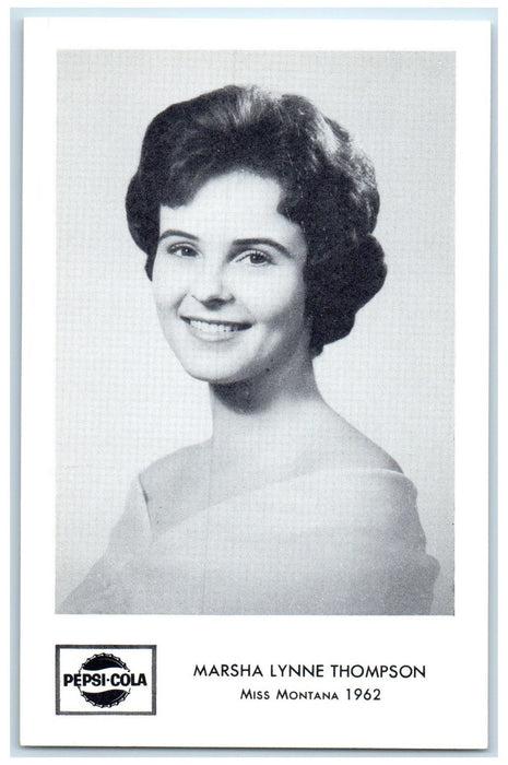 c1905s Marsha Lynne Thompson Miss Montana 1962 Pepsi-Cola Advertisement Postcard