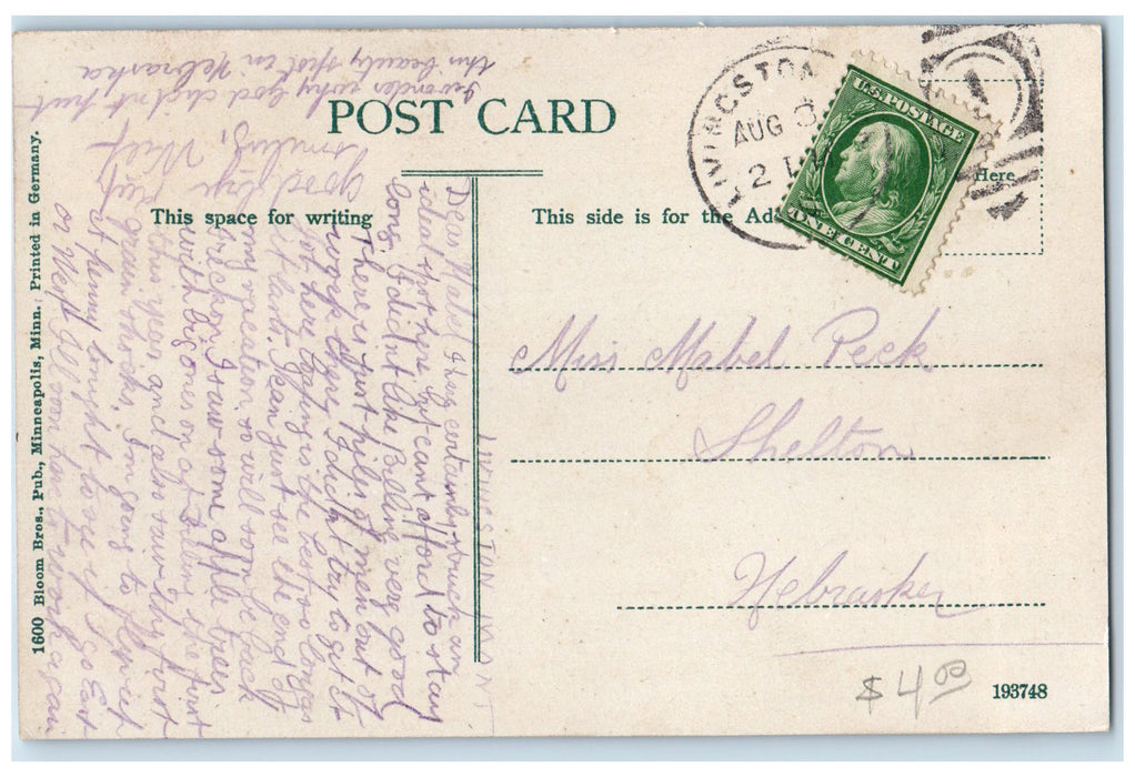 1910 Carnegie Public Library County High School Livingston Montana MT Postcard