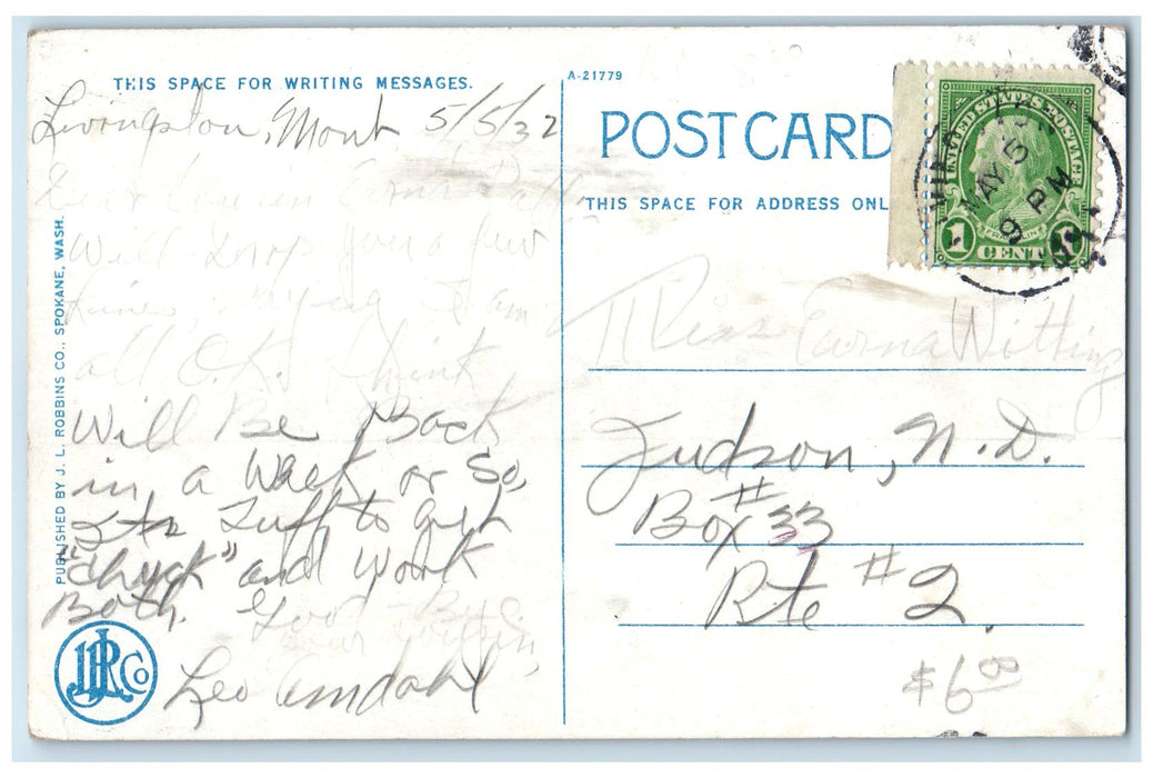 1920 Northern Pacific Depot Exterior Livingston Montana MT Railroad Postcard