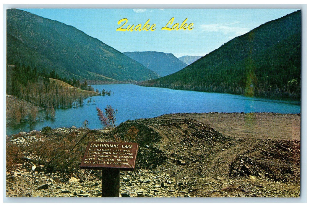 c1960's Earthquake Quake Lake Madison River Canyon Kalispell Montana MT Postcard