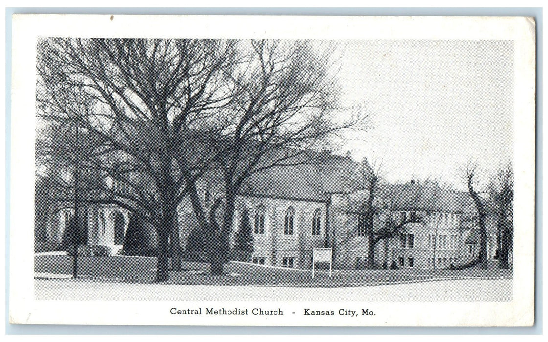 c1910's Central Methodist Church Exterior Kansas City Montana MT Trees Postcard