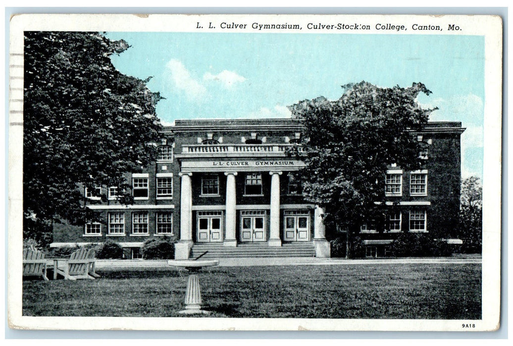 1953 L.L. Culver Gymnasium Culver Stockton College Canton Missouri MO Postcard