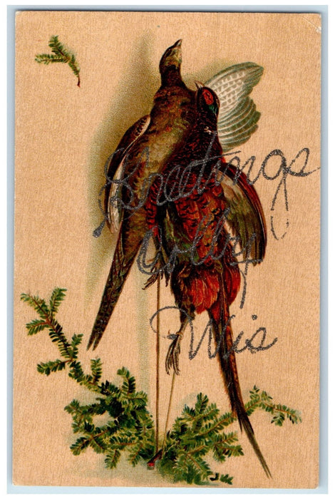 c1910's Greetings From Colby Colorful Birds Wisconsin Antique Posted Postcard